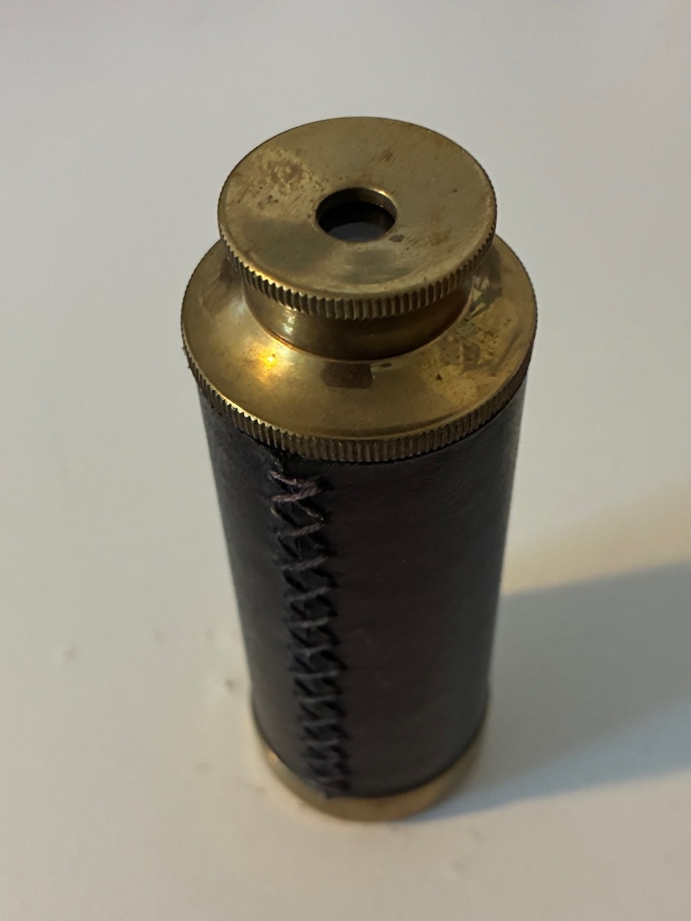 Vintage Brass & Leather Nautical Spyglass Monocular Telescope